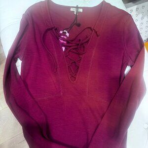 Anama Burgundy Tied Blouse